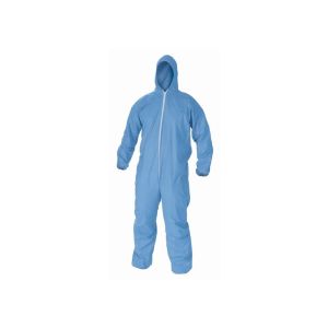 SMS Coverall Blue Disposable with Hood - Medium - 25 Pieces/Case