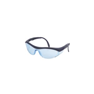 Black Anti Scratch Trim Safety Glasses (Blue Lens) - 12 Each