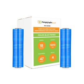 Colored Cast High Performance Hand Stretch Wrap Blue Tinted 4 Qty 47 Gauge