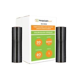 Colored Cast Machine Length Stretch Wrap Black Opaque 1 Qty
