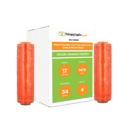 Colored Cast Pre Stretched Hand Stretch Wrap Orange Tinted 4 Qty