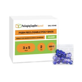 Reclosable Poly Bags 1000 Qty 3 x 5 Inch 2 Mil