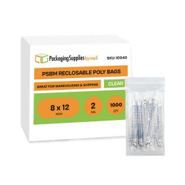 Reclosable Poly Bags 1000 Qty 8 x 12 Inch