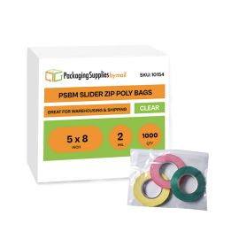 Slider Zip Poly Bags 1000 Qty 5 x 8 Inch